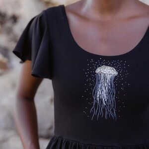 Purusha People Elegant Black Jellyfish Romper